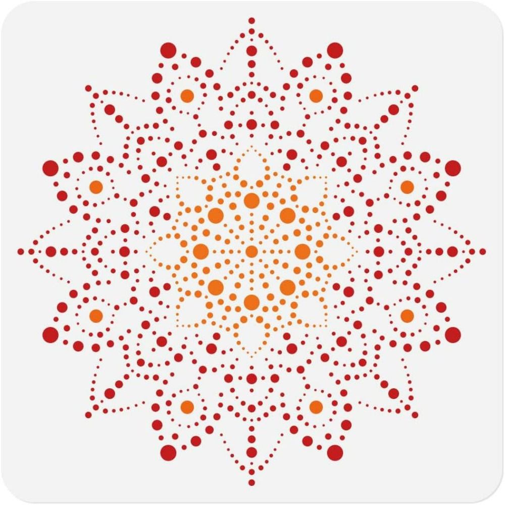 X Home Decor - Dot Mandala Stencil Template 11.8 x