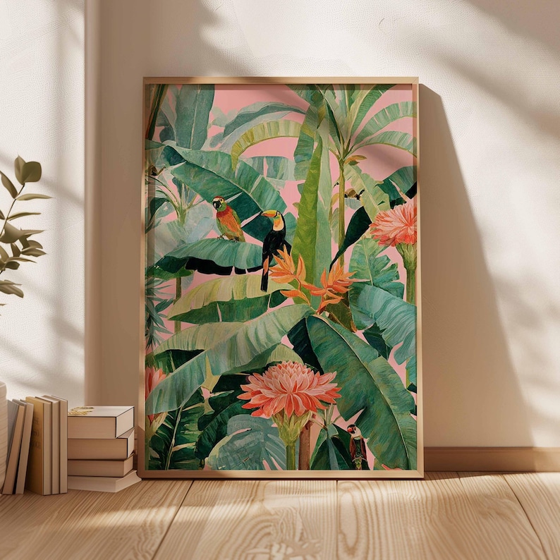 Home Decor Trends - 1pc Retro Tropical Canvas Poster, Unframed