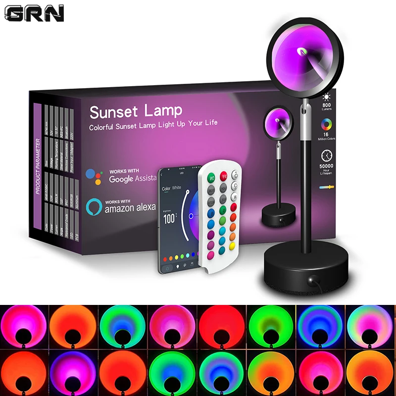 Home Decor App - Smart LED Sunset Lamp Colorful Changing