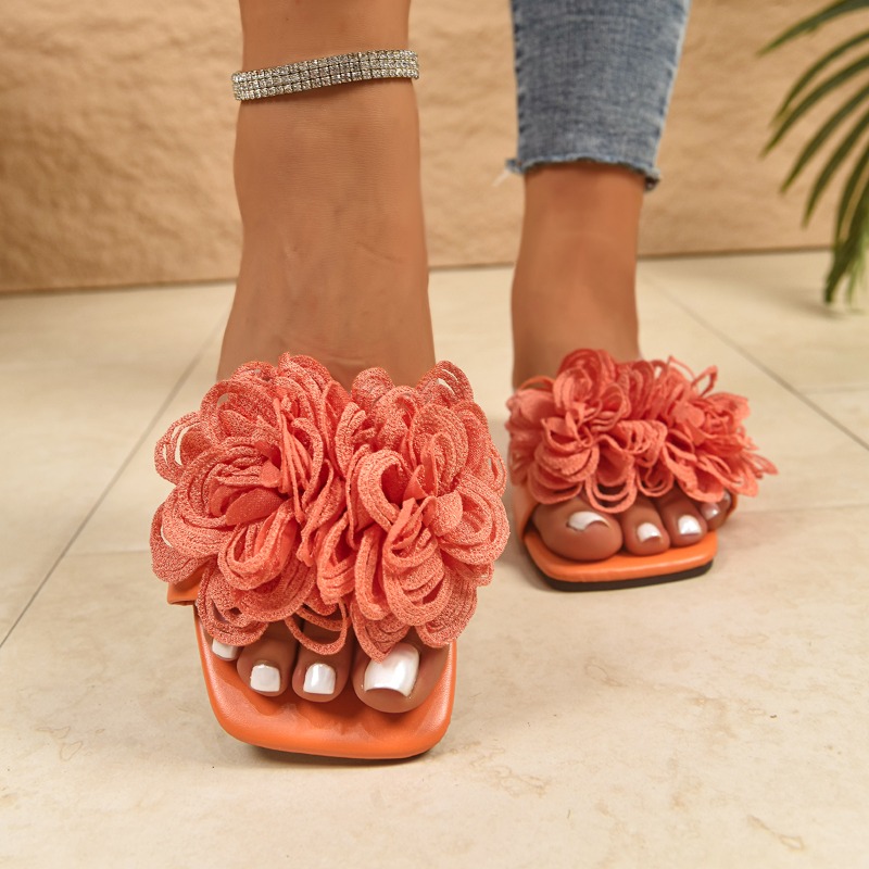 Home Decor Flowers - New Summer Women's Square-toe Casual Walking