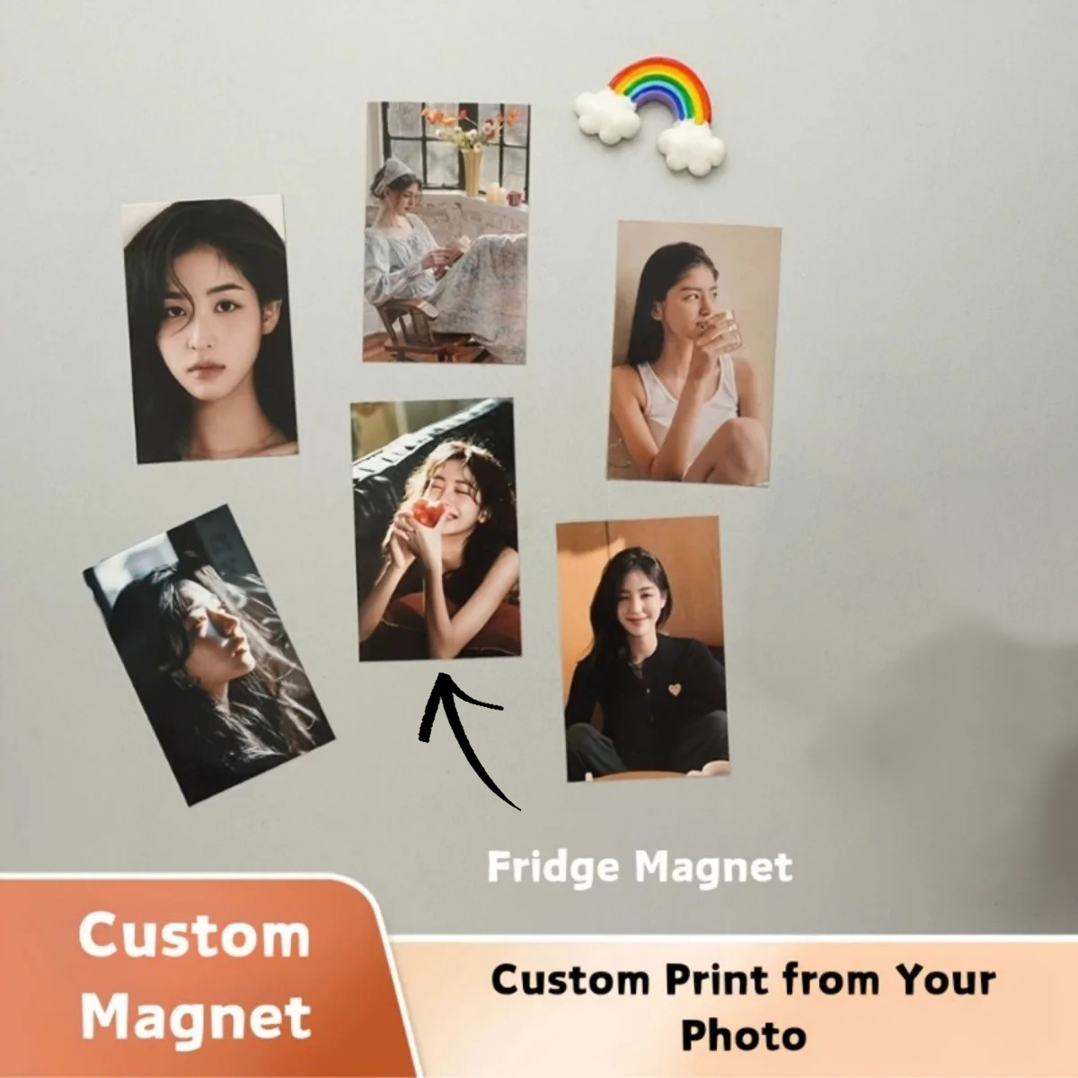 Home Decor Wall Stickers - Personalized Photo Fridge Magnet Upload Your