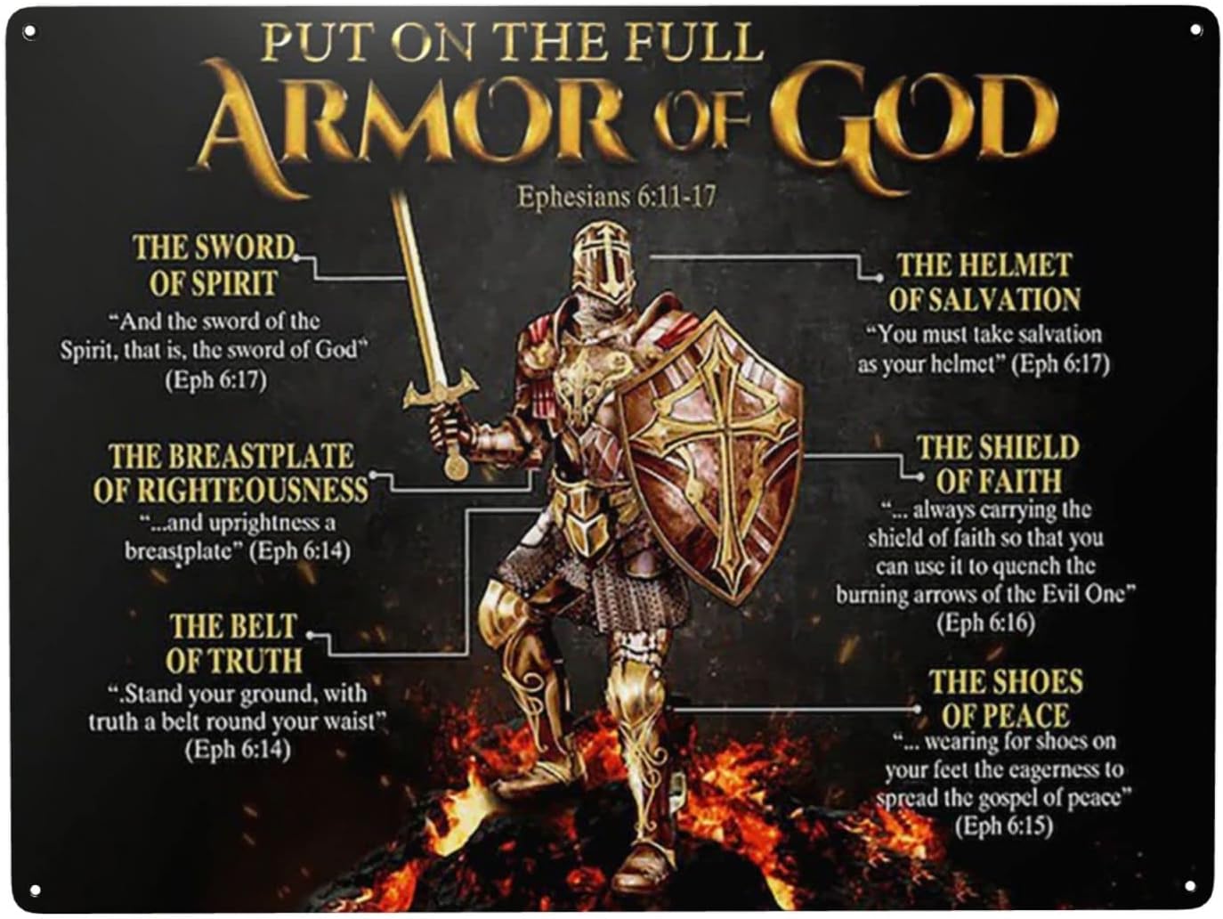X Home Decor - 1p,WZVZGZ ARMOR OF GOD Tin gold