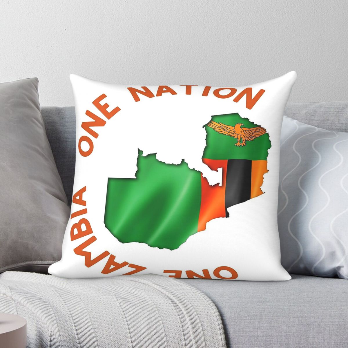 Home Decor Zambia - One Zambia One Nation Square Pillowcase