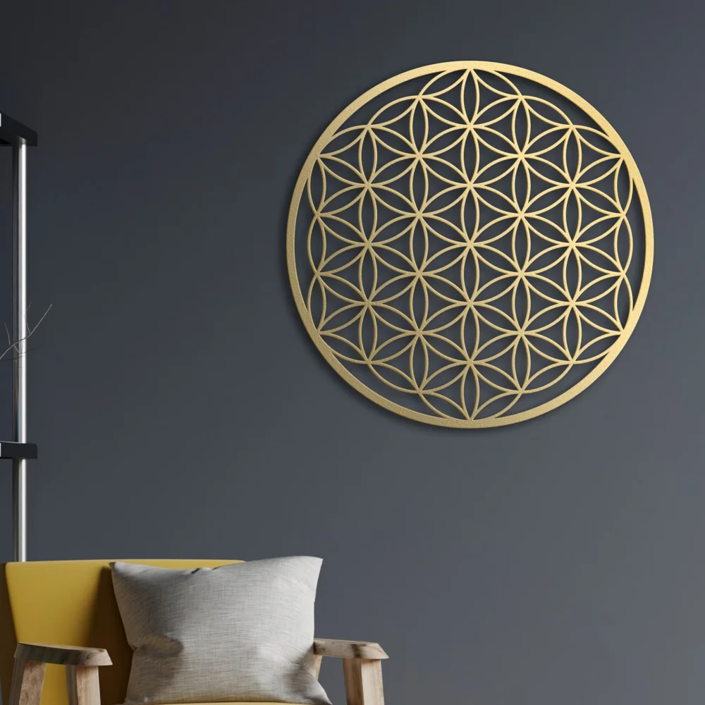 Home Decor Sofa - Flower of Life Metal Wall Art