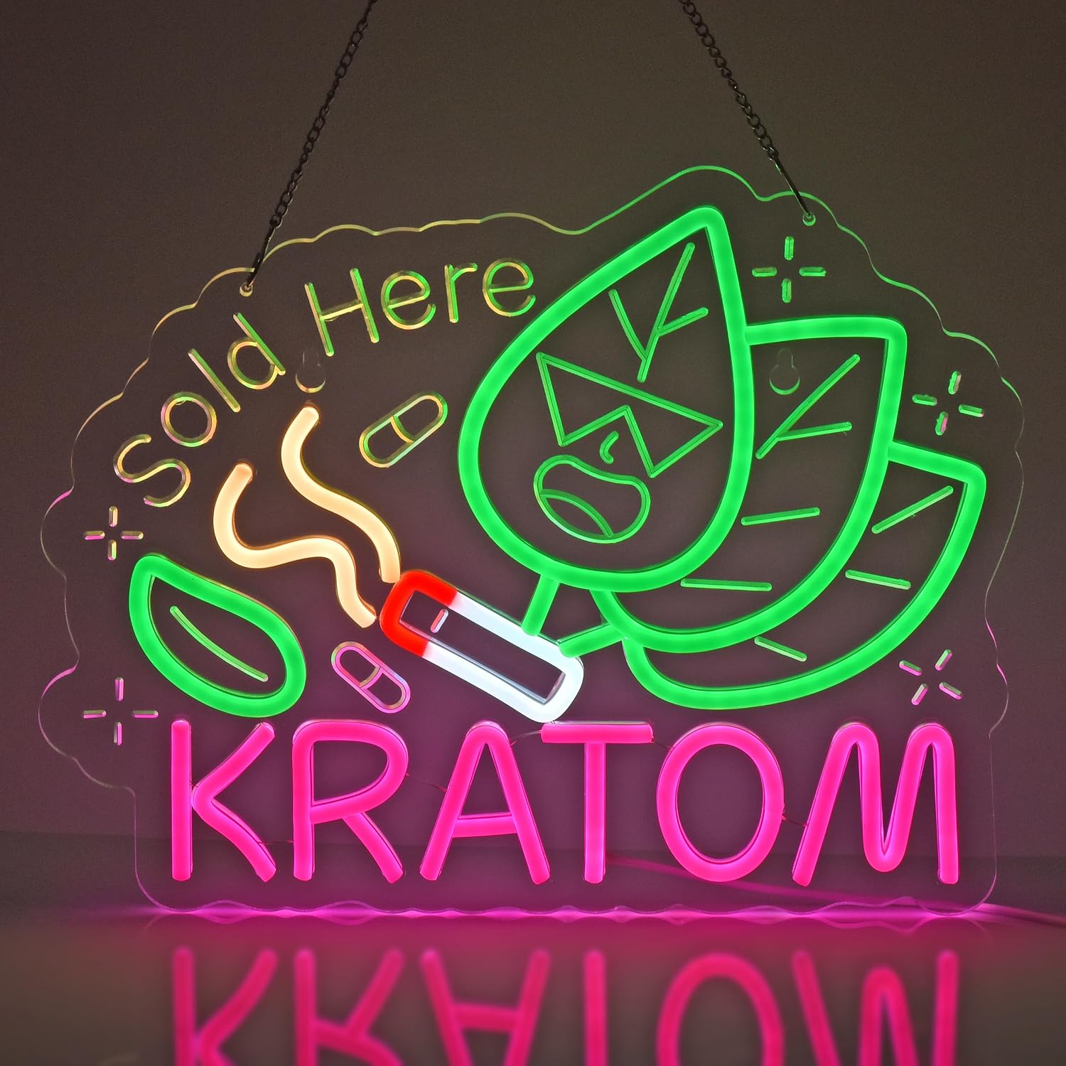 Home Decor Retail Stores - Kratom Neon Sign, Neon Light Wall