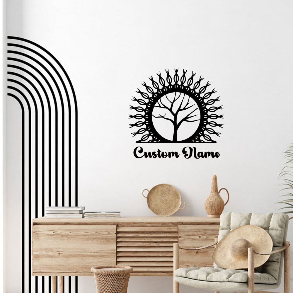 Home Decor Wall Stickers - 1PC Creative Withered Tree Customized Text