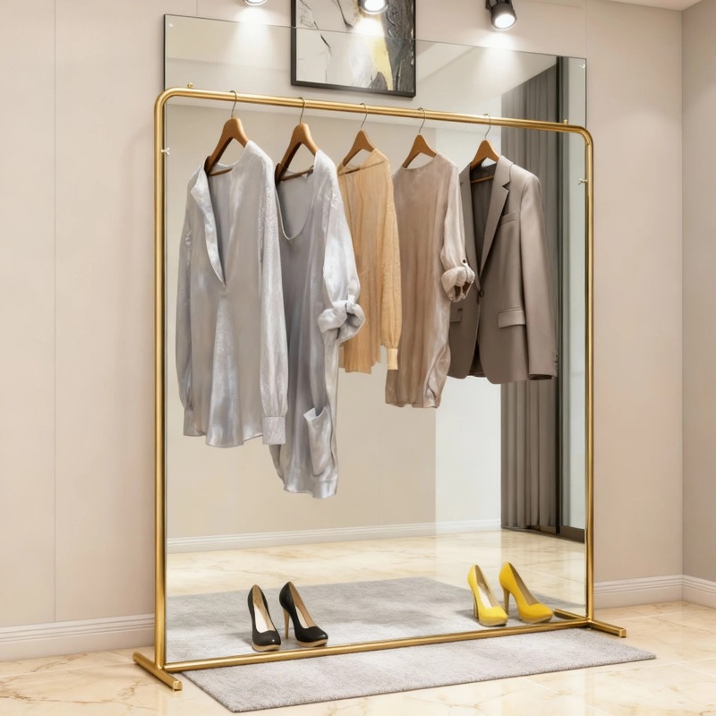 Home Decor Retail Stores - Luxury Design Gold Clothes Rack Iron