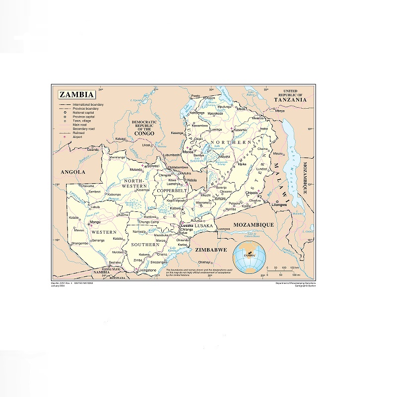 Zambia Map, Print Art Canvas P - đánh giá và giá Home Decor Zambia