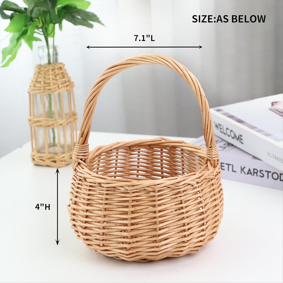 Wicker Picnic Basket with Hand - đánh giá và giá Home Decor Flowers