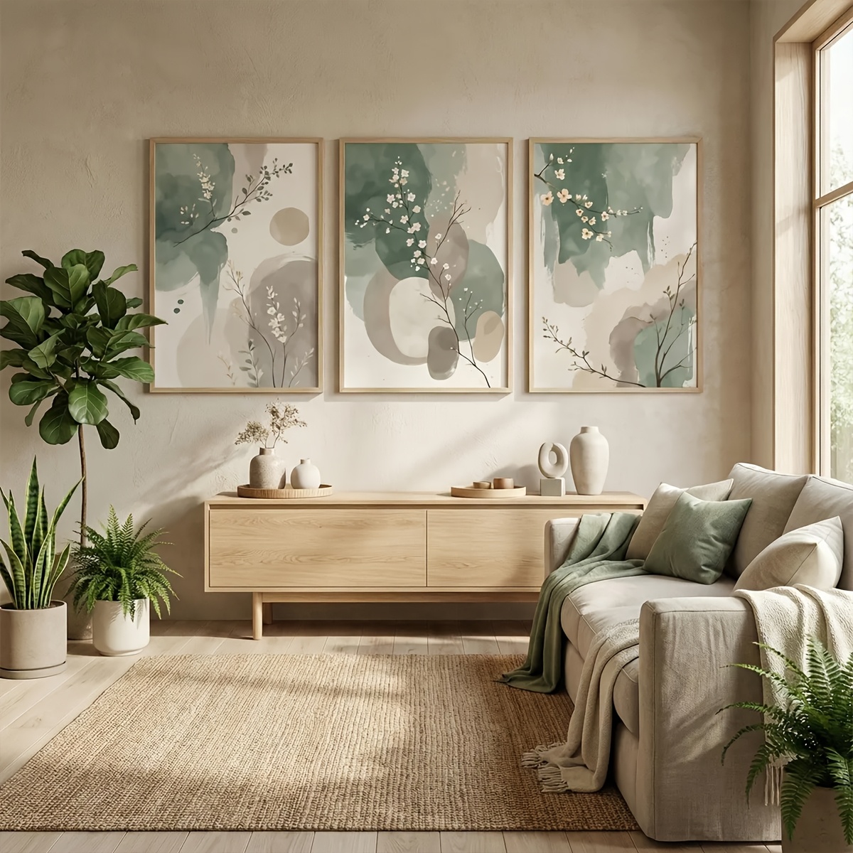 3pcs Japanese-Style Plant Canv - đánh giá và giá Home Decor Trends