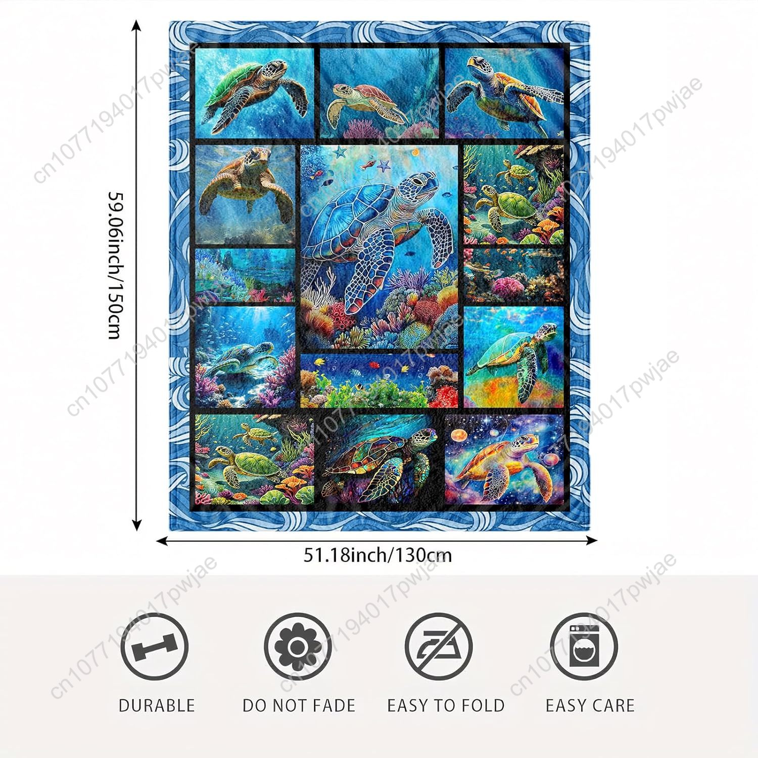 Sea Turtle Flannel Throw Blank - đánh giá và giá Home Decor Sofa