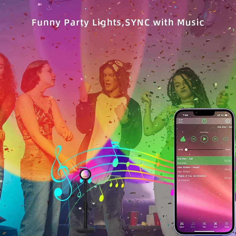 Smart LED Sunset Lamp Colorful - đánh giá và giá Home Decor App