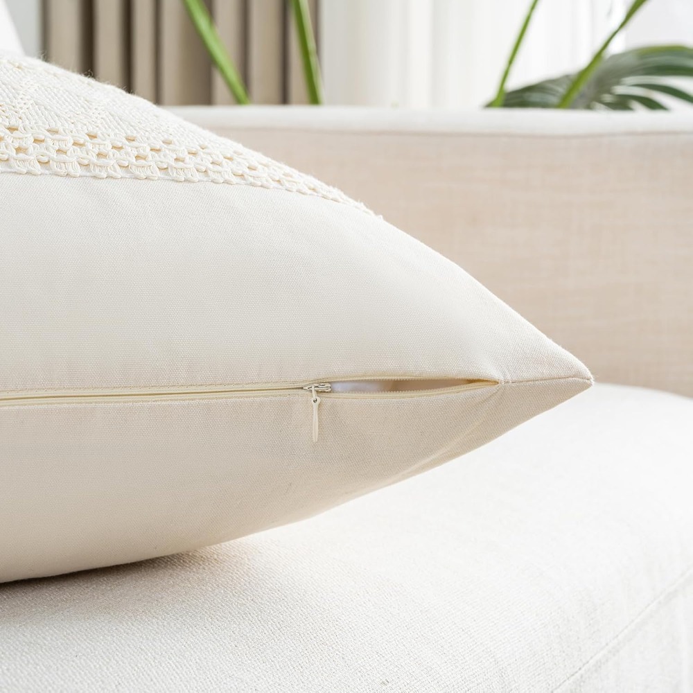 Boho Cream Lumbar Pillow Cover - đánh giá và giá Home Decor Sofa
