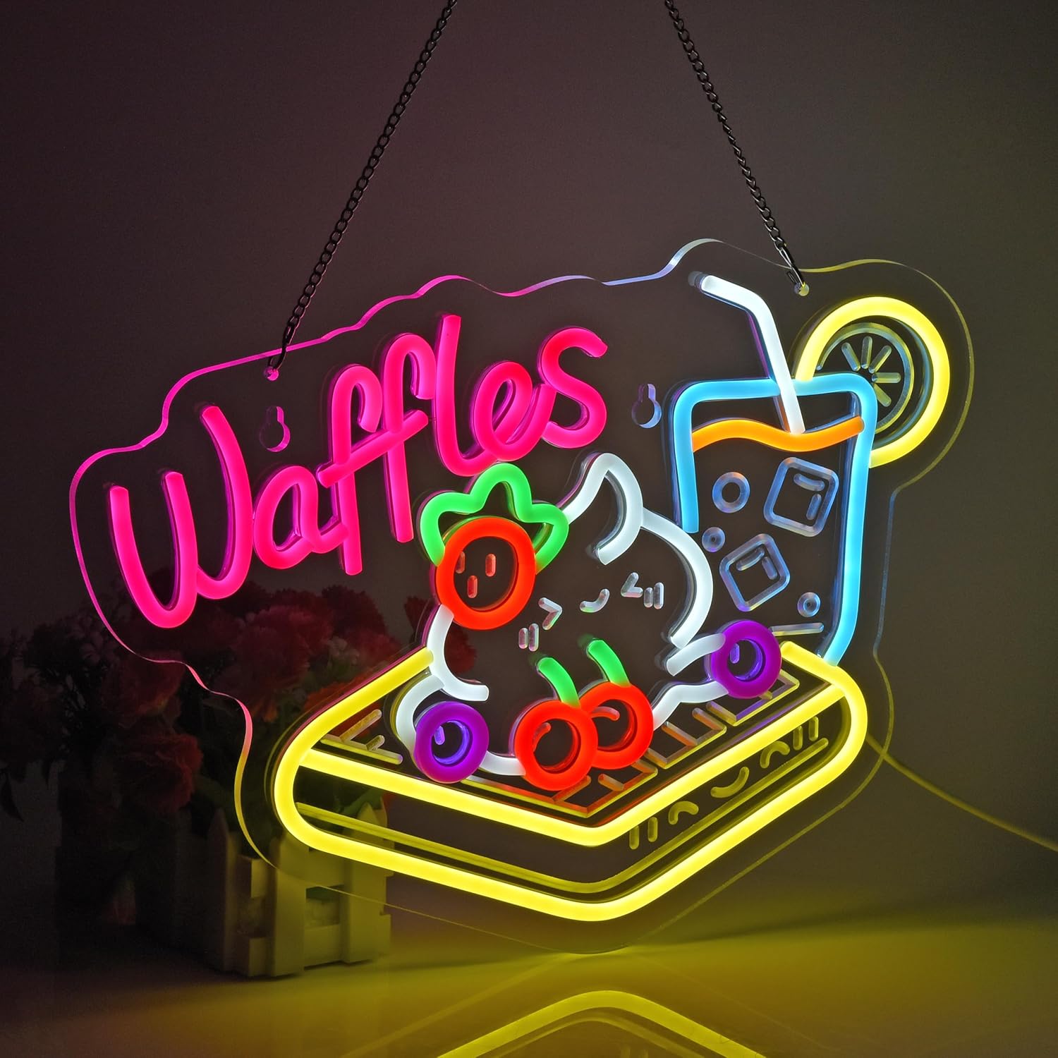 Waffles Neon Sign USB LED Neon - đánh giá và giá Home Decor Retail Stores