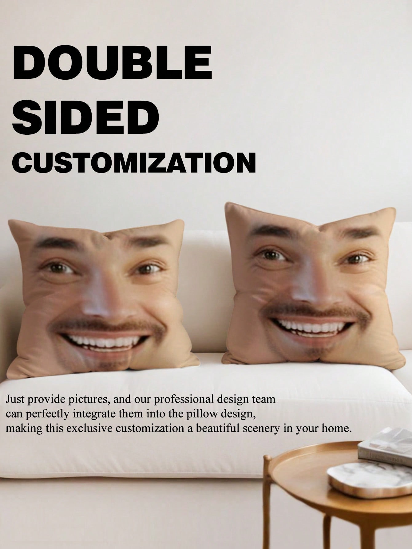 1pc Custom Face Square Pillow  - đánh giá và giá Home Decor Sofa