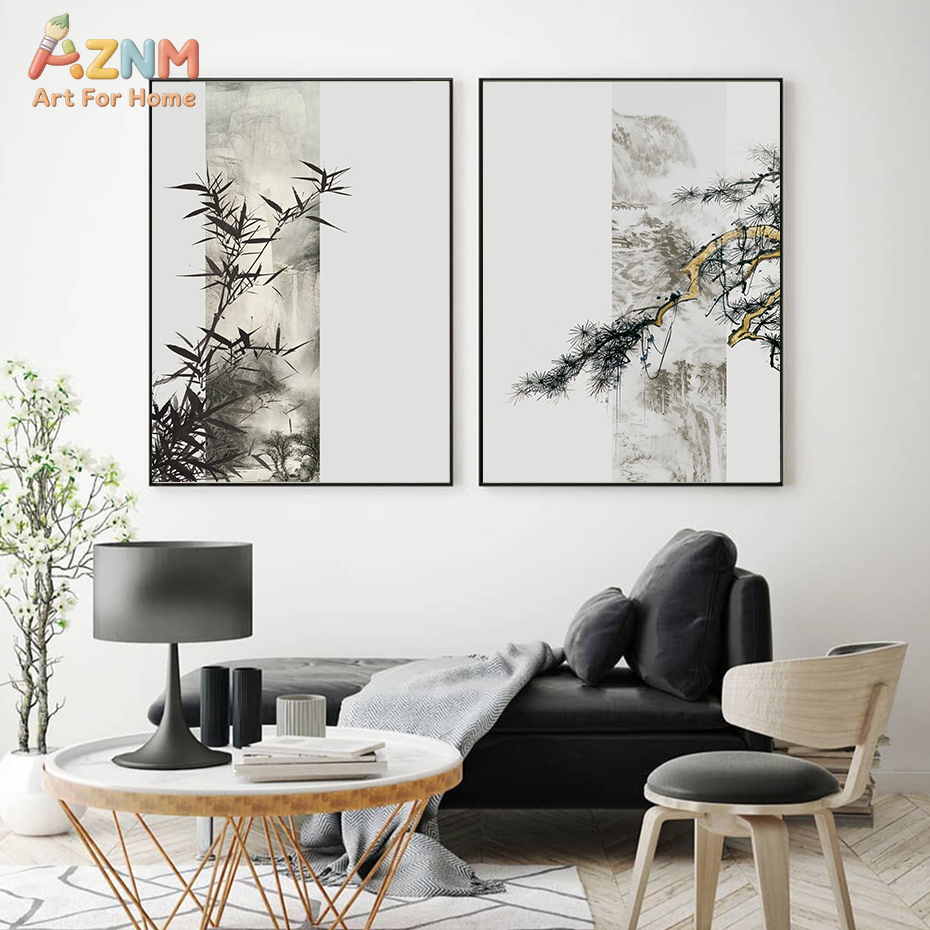 AZNM Chinese Ink Bamboo Pine M - đánh giá và giá Home Decor Minimal