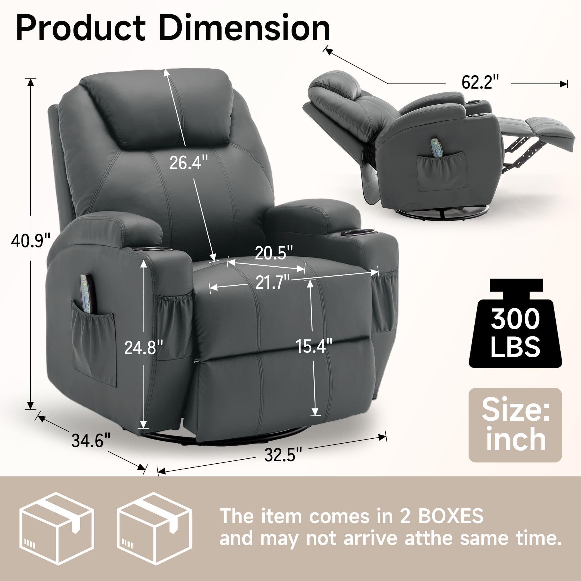 Recliner Chair with Massage an - đánh giá và giá Home Decor Sofa