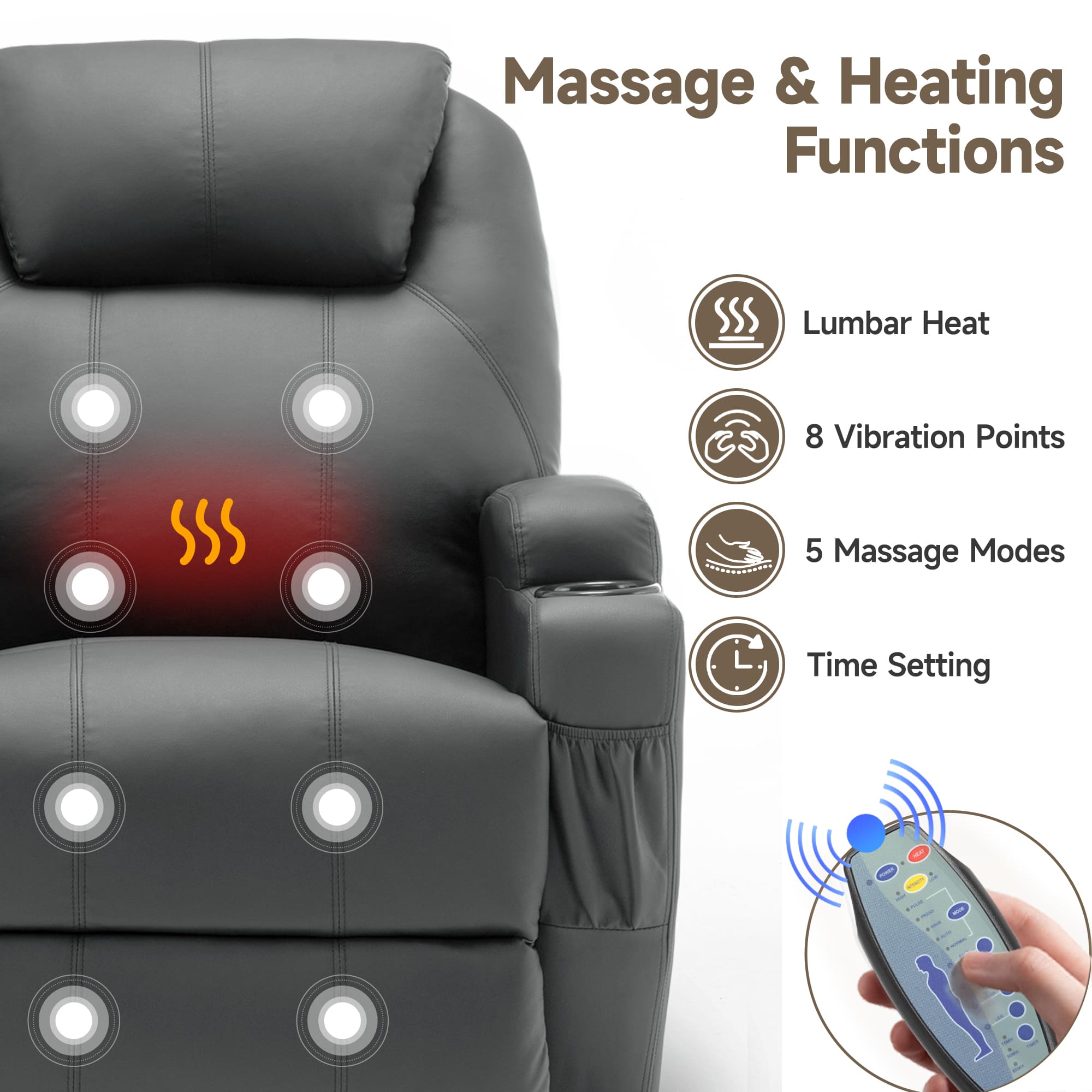 Recliner Chair with Massage an - đánh giá và giá Home Decor Sofa