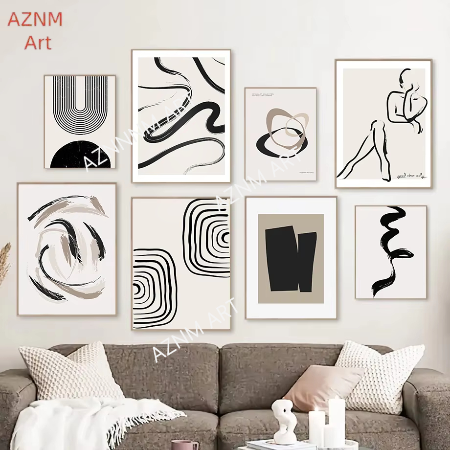 Nordic Bohemian Line Art Black - đánh giá và giá Home Decor Minimal