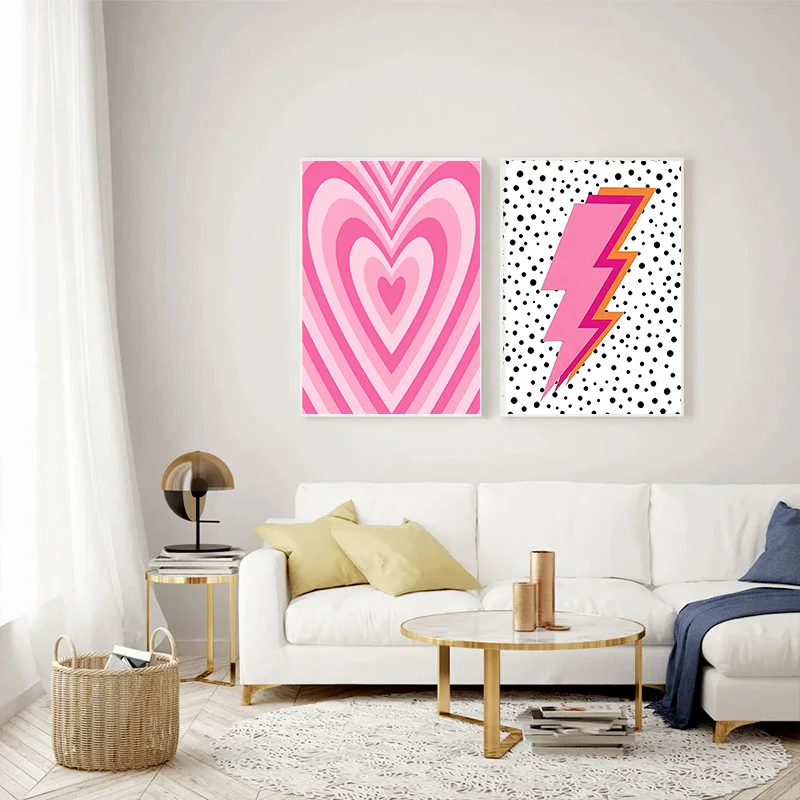 Abstract Pink Lightning Gradie - đánh giá và giá Home Decor Minimal