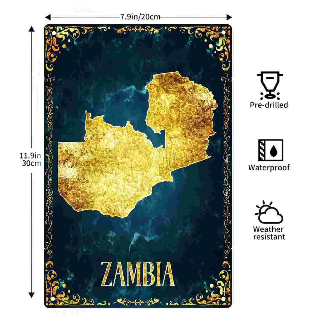 2D FLAT 1pc Zambia Gold Foil M - đánh giá và giá Home Decor Zambia