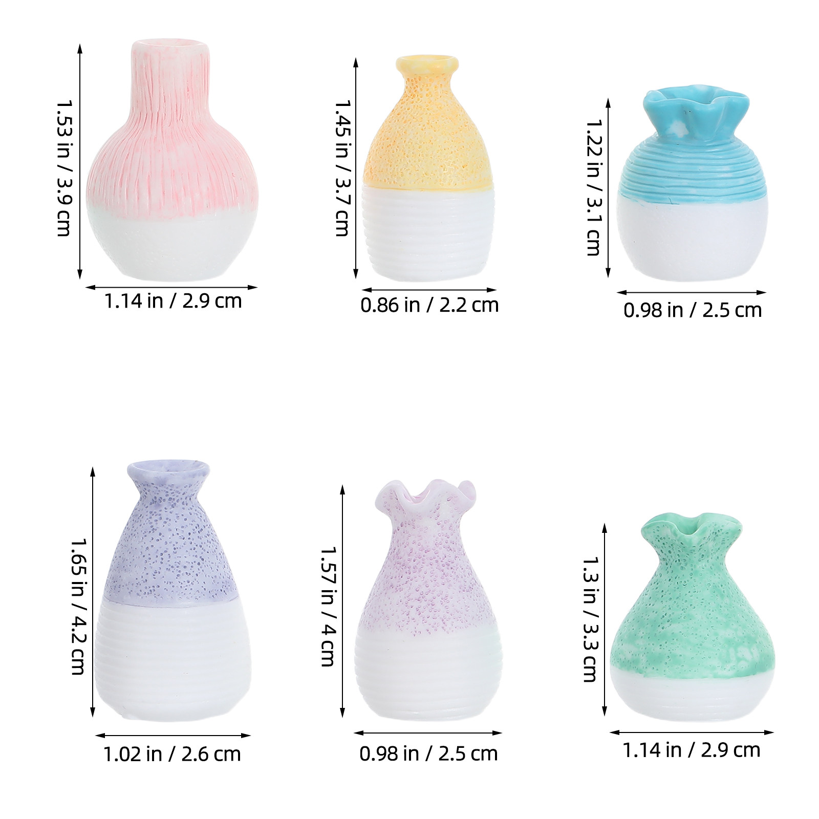 6Pcs Mini Resin Flower Vase Se - đánh giá và giá Home Decor Flowers