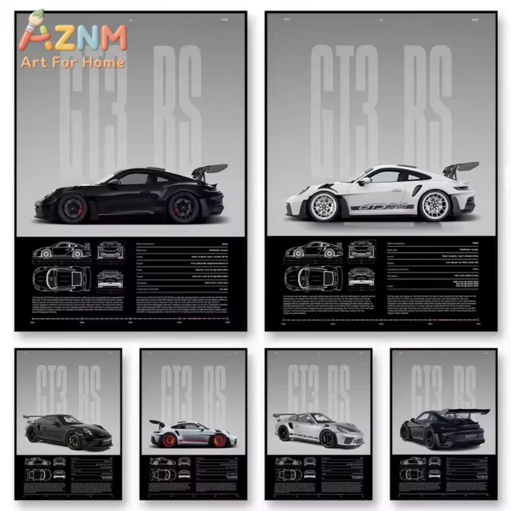 1pc Minimalist 911 GT3-RS 718  - đánh giá và giá Home Decor Minimal