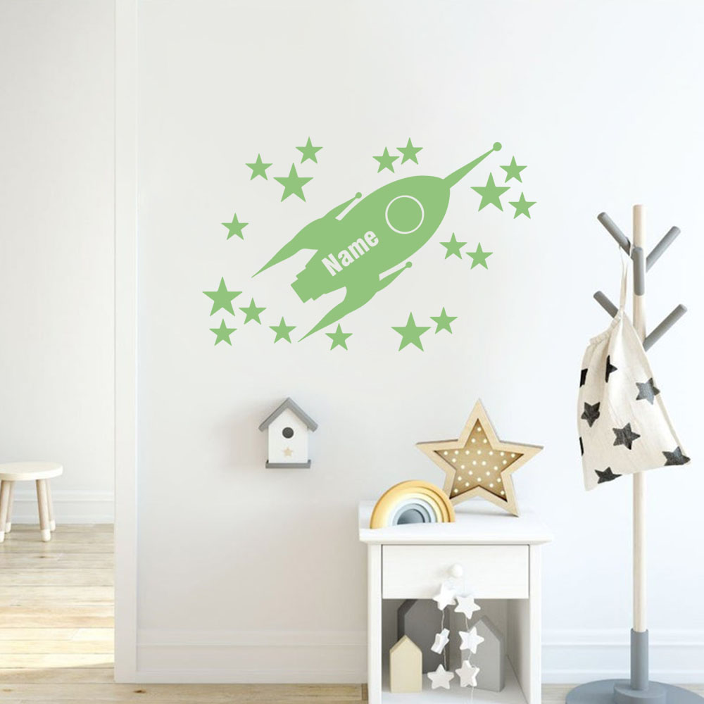 1pc Cartoon Rockets and stars  - đánh giá và giá Home Decor Wall Stickers