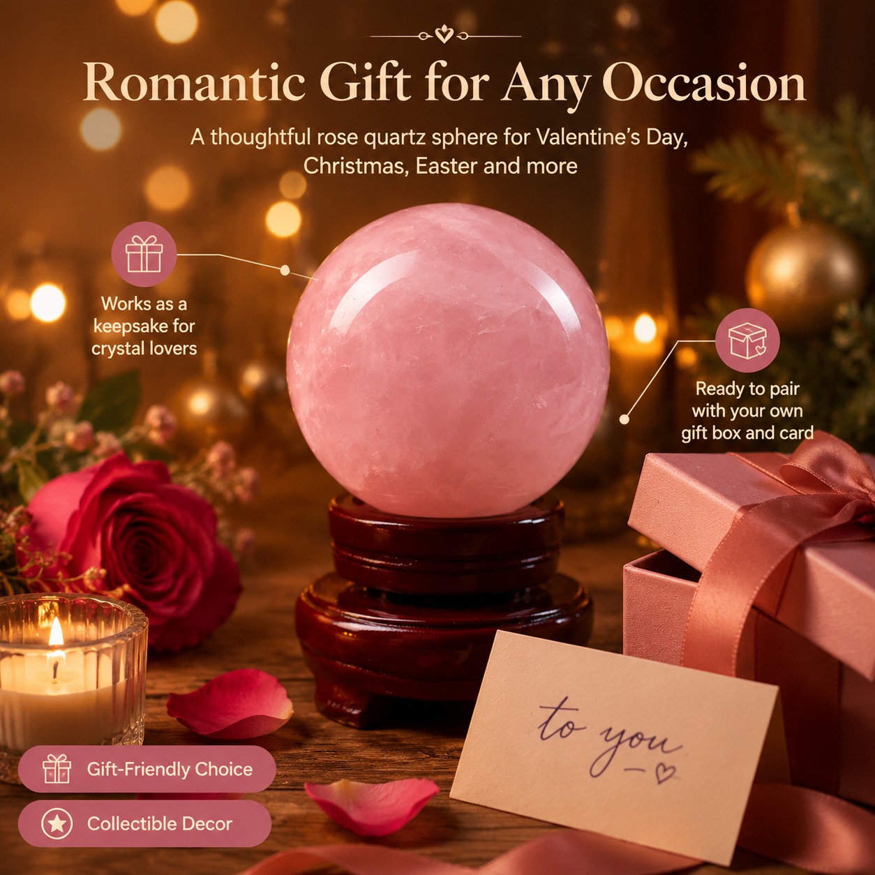 A pink rose quartz ball with a - đánh giá và giá Home Decor Enthusiast