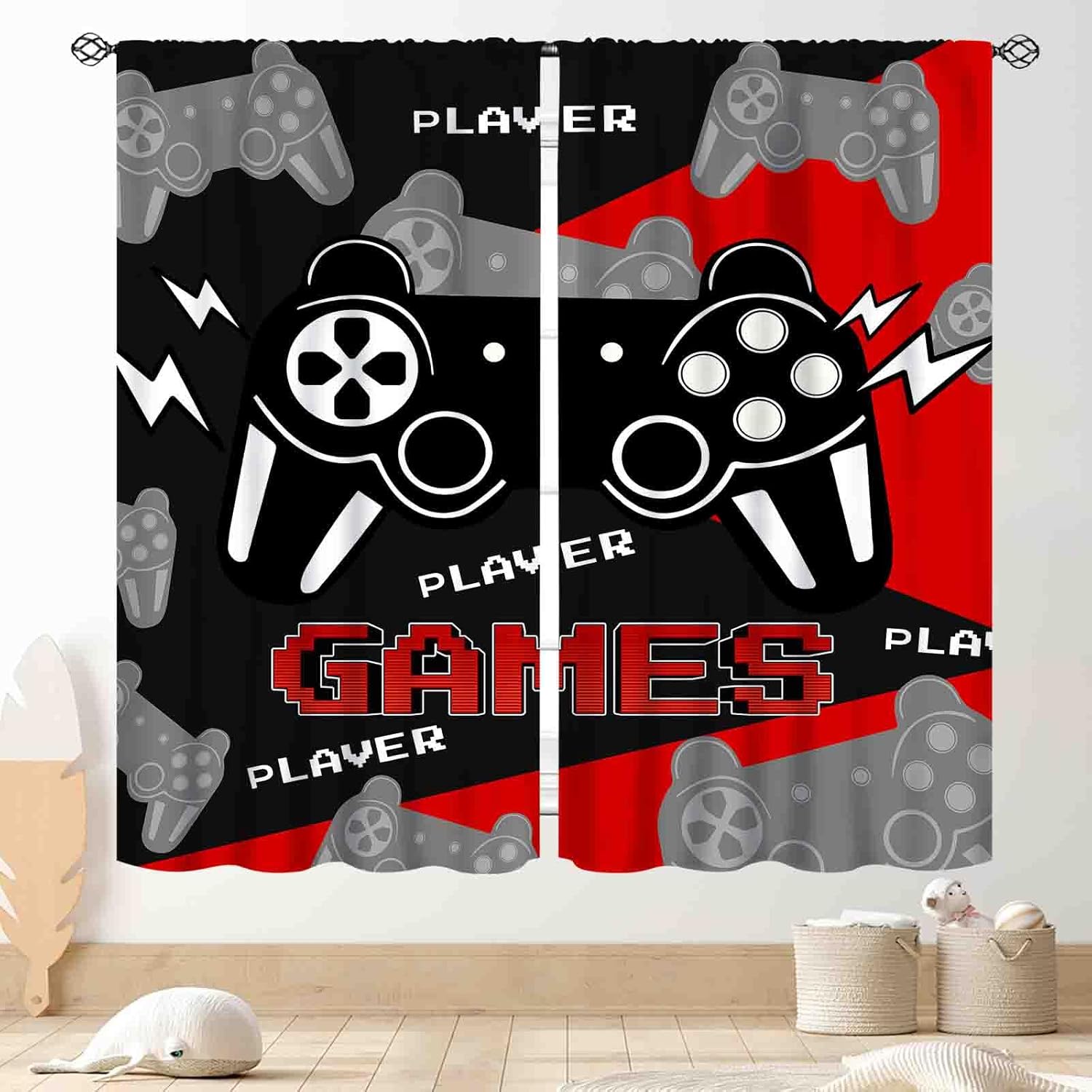 Black Red Gaming Curtains, Vid - đánh giá và giá Home Decor Youtube Videos