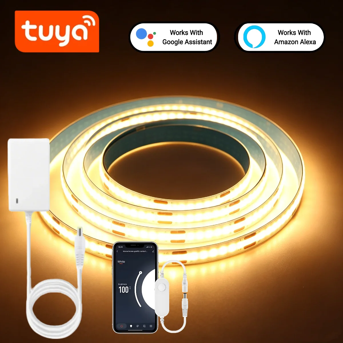 Tuya Smart COB LED Strip Light - đánh giá và giá Home Decor App