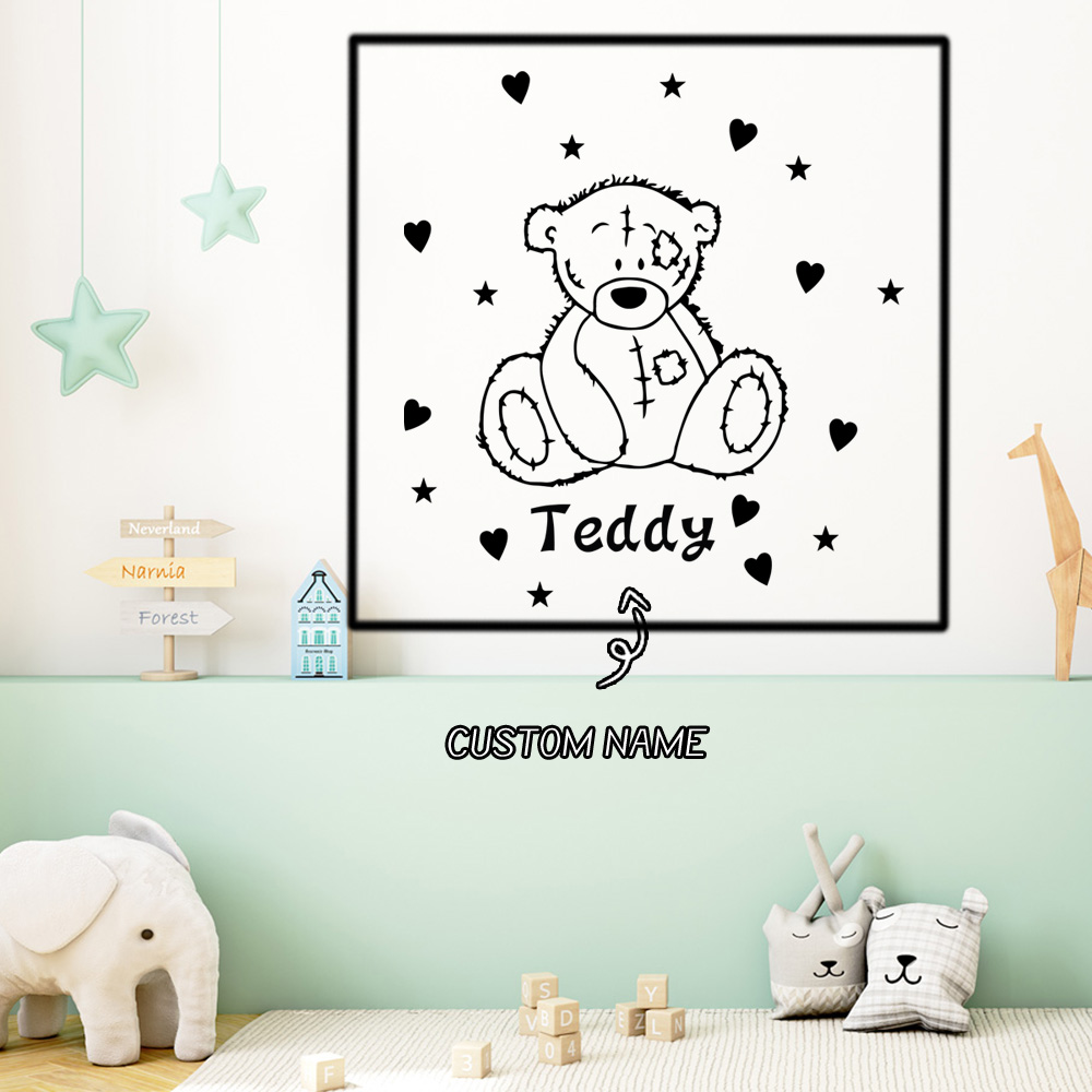 1PC Romantic Teddy bear Custom - đánh giá và giá Home Decor Wall Stickers
