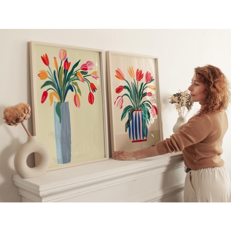 2pcs Tulip Flowers Canvas Wall - đánh giá và giá Home Decor Trends