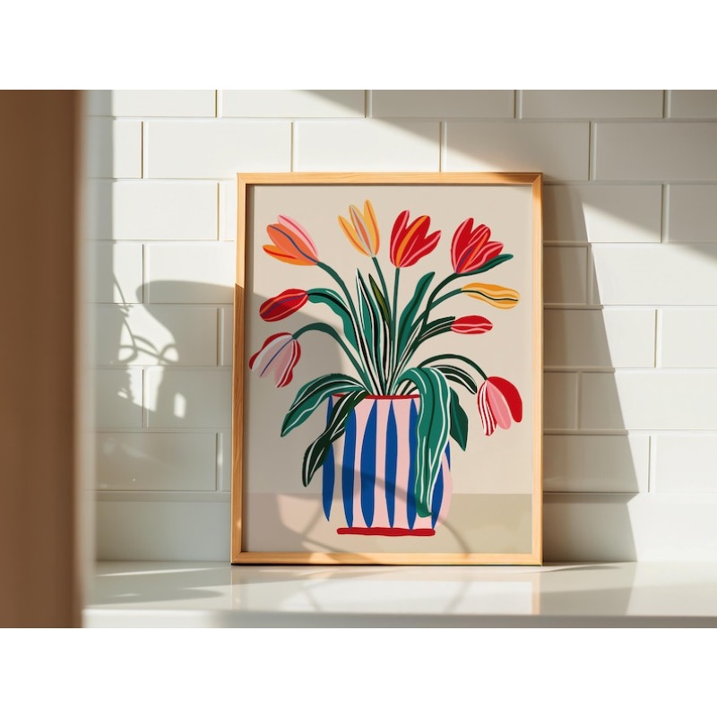 2pcs Tulip Flowers Canvas Wall - đánh giá và giá Home Decor Trends