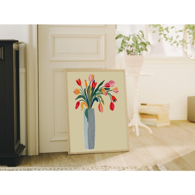 2pcs Tulip Flowers Canvas Wall - đánh giá và giá Home Decor Trends