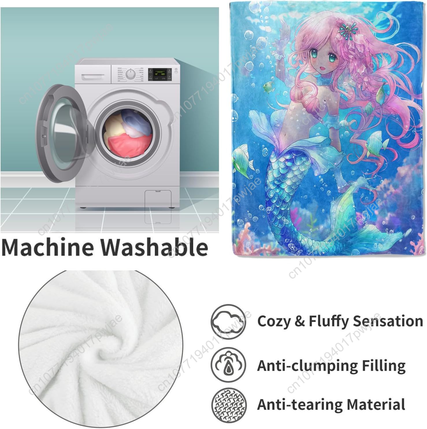 Cute Mermaid Blanket Cartoon F - đánh giá và giá Home Decor Sofa