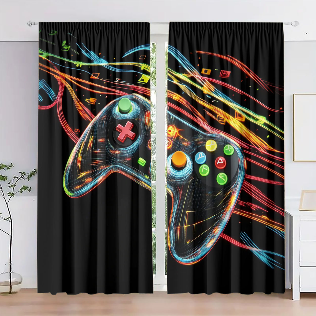 Neon Gaming Controller Curtain - đánh giá và giá Home Decor Youtube Videos